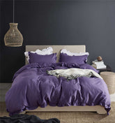 Purple With Ruffles Duvet Set - 4 Pieces